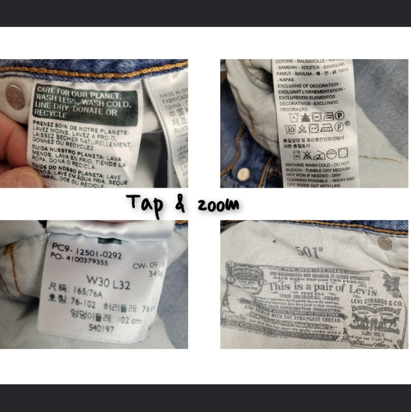 Levi's Women's 501 original light wash straight leg distressed button fly jeans - Picture 13 of 15